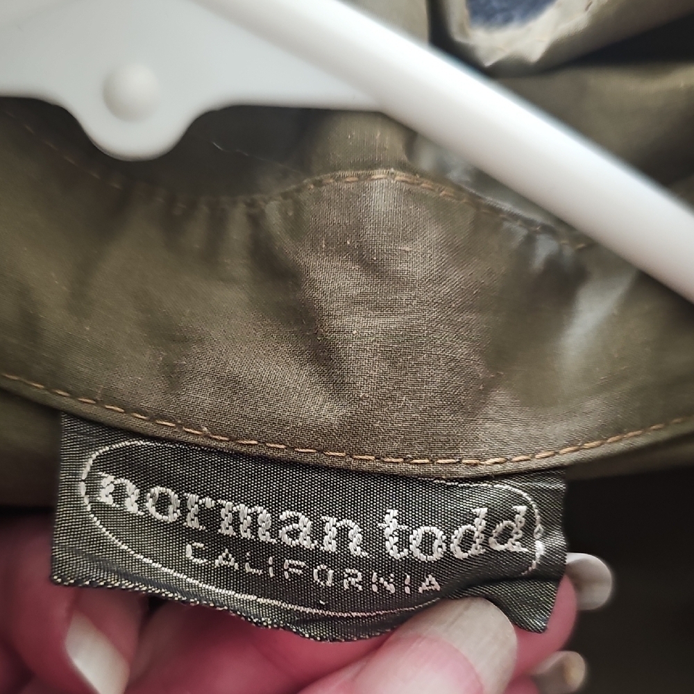 Vintage 80's Norman Todd CA Military Utility Jacket Olive Green Medium - Picture 3 of 13